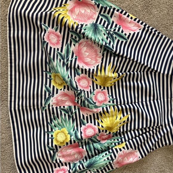 Eliza J Striped Floral A-Line Skirt - Picture 6 of 9